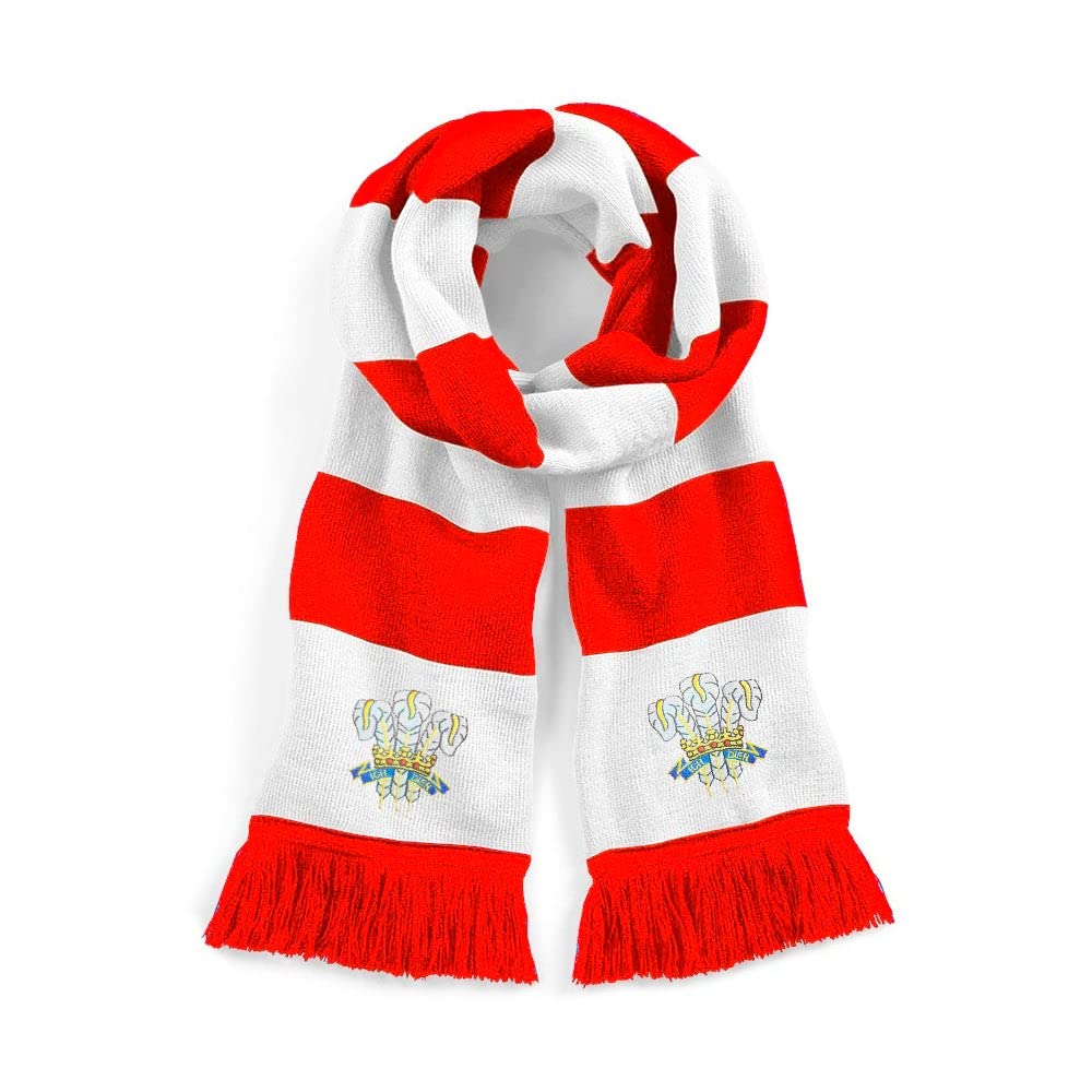 Old School Football Wales 1970s Retro Traditional Rugby Scarf Embroidered Logo