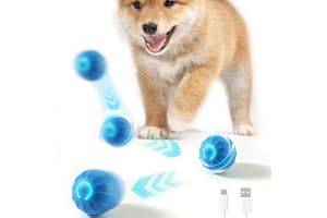 Trumoon Automatic Bouncing Ball Toy for Small and Medium Dog, Motion Interactive Dog Ball, Durable Motion Activated Automatic Rolling Pet Ball Toys(Blue)