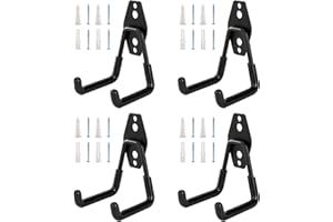 KAROSOM 4 Pack Garage Hooks, Garage Tool Organizer Wall Mount, Heavy Duty for Utility Organizer, Steel Utility Garage Hooks f