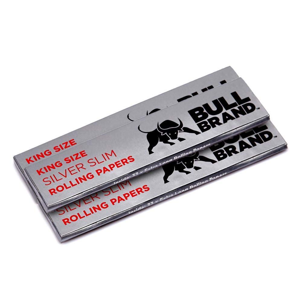 Bull Brand Silver King Size Slim 3-Piece Rolling Papers 20 Pack