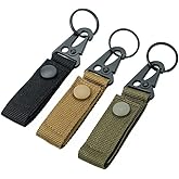 LuoQiuFa Tactical Molle Key Ring Gear Key Keeper Nylon Belt Keychain Molle Webbing Key Clip Buckle for Belts Molle Bag,ssuitable for outdoor sports (3-pack)