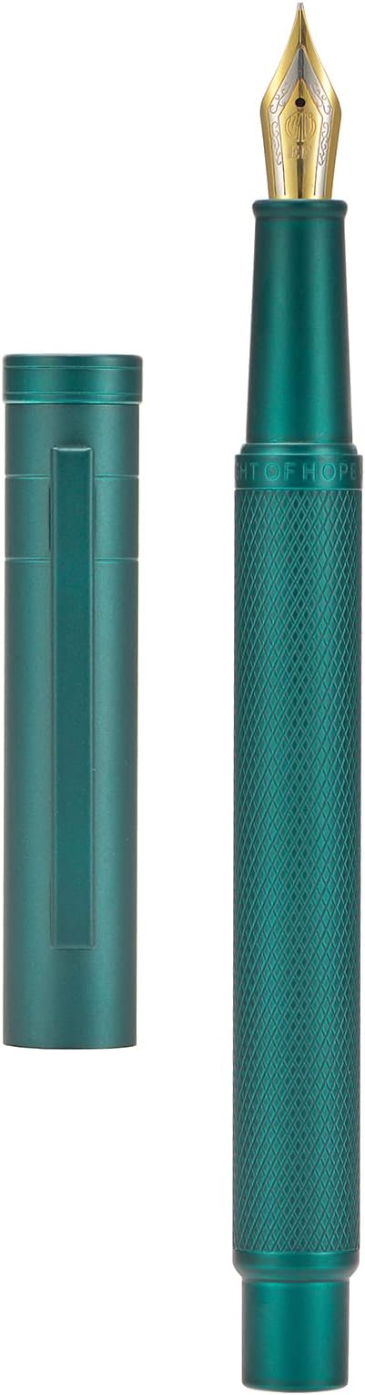 Hongdian erofa Dark Green Forest Bent Nib Fountain Pen with Converter Gift Box