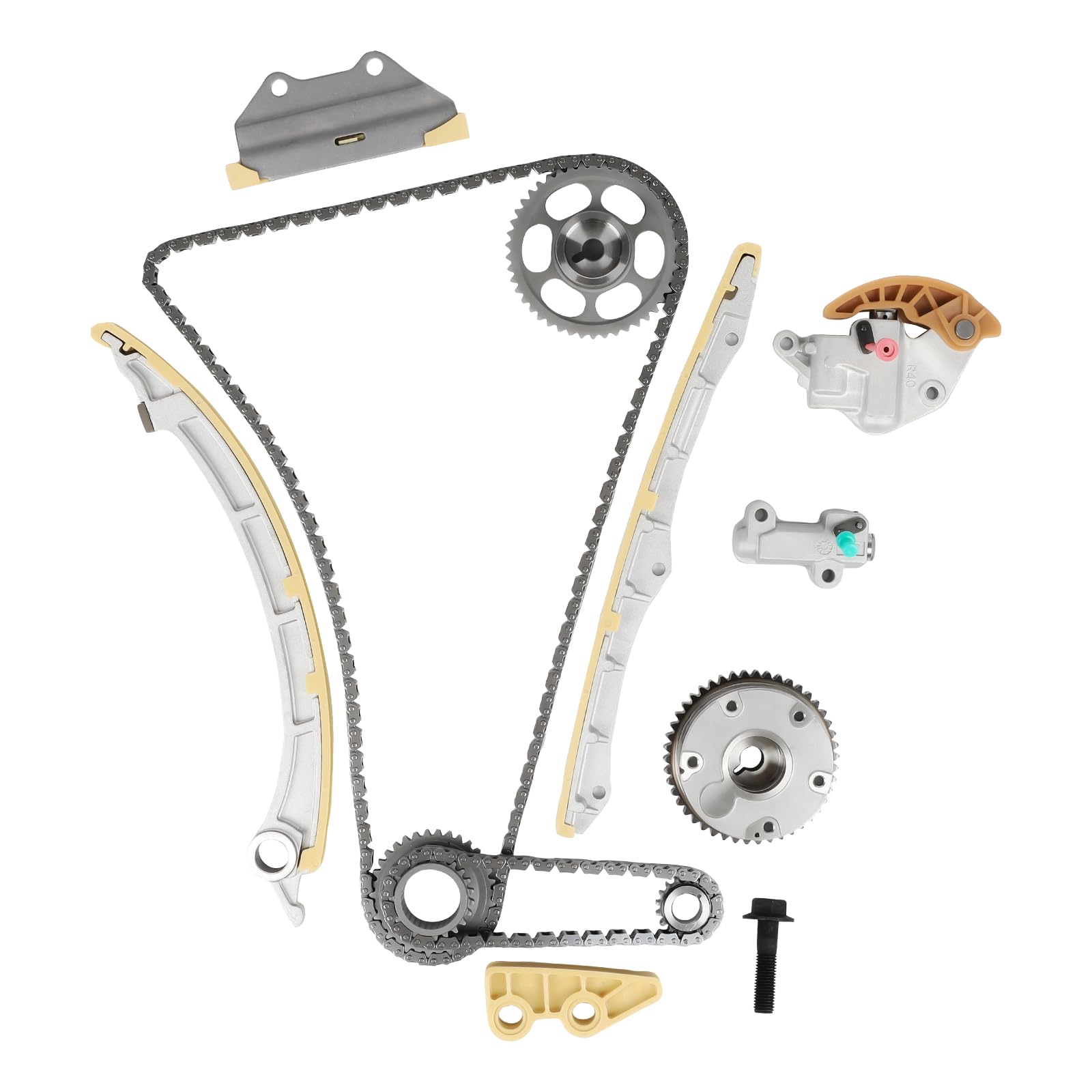 Photo 1 of 14510-R40-A01 Timing Chain Kit with Camshaft Adjuster Fit for Honda CR-V CRV Accord Crosstour, 2008-2015, 2.4L 2354CC L4 DOHC, Automotive CRV Timing Chain Set VVT Sprocket, Replaces# 14310R5A305