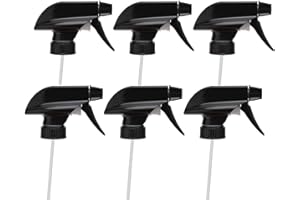6PCS Black 28/410 Neck Dimension 26.3-27.3mm Heavy Duty Mist Spray & Stream Sprayer Replacement Tops Head for 8oz/16oz Boston
