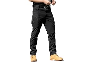 AUTIWITUA Men's Tactical Cargo Pants Water Resistant Lightweight Hiking Pants Outdoor Work Pants with Multi Pockets(No Belt)