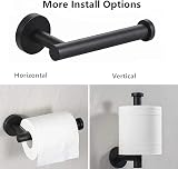 AMMIY Toilet Roll Holder Towel Ring Matte Black Stainless Steel 2 Pack view 2