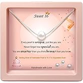 Birthday Gifts Ideas Sterling Silver Single Pearl Necklace Choker for Birthday Gift Wedding Gifts,Birthday Necklace Handmade Choker Necklaces for Women Girls Trendy 2024