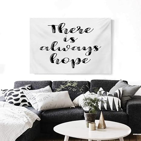 Amazon Hope ウォールアート キャンバスプリント There Is Always Hope 手書きスタイルイラスト インスピレーション ビンテージ ご家庭のインテリアにすぐに掛けられます 36x24インチ ブラックとホワイト アートフレーム ポスター オンライン通販