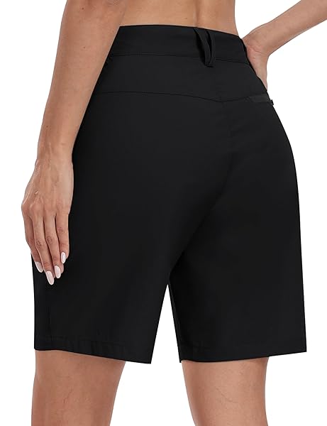 MOFIZ WOMENS SHORTS WITH POCKETS LOOSE FIT CASUAL CARGO SHORTS LIGHTWEIGHT LADIES HIKING SHORTS BLACK XL