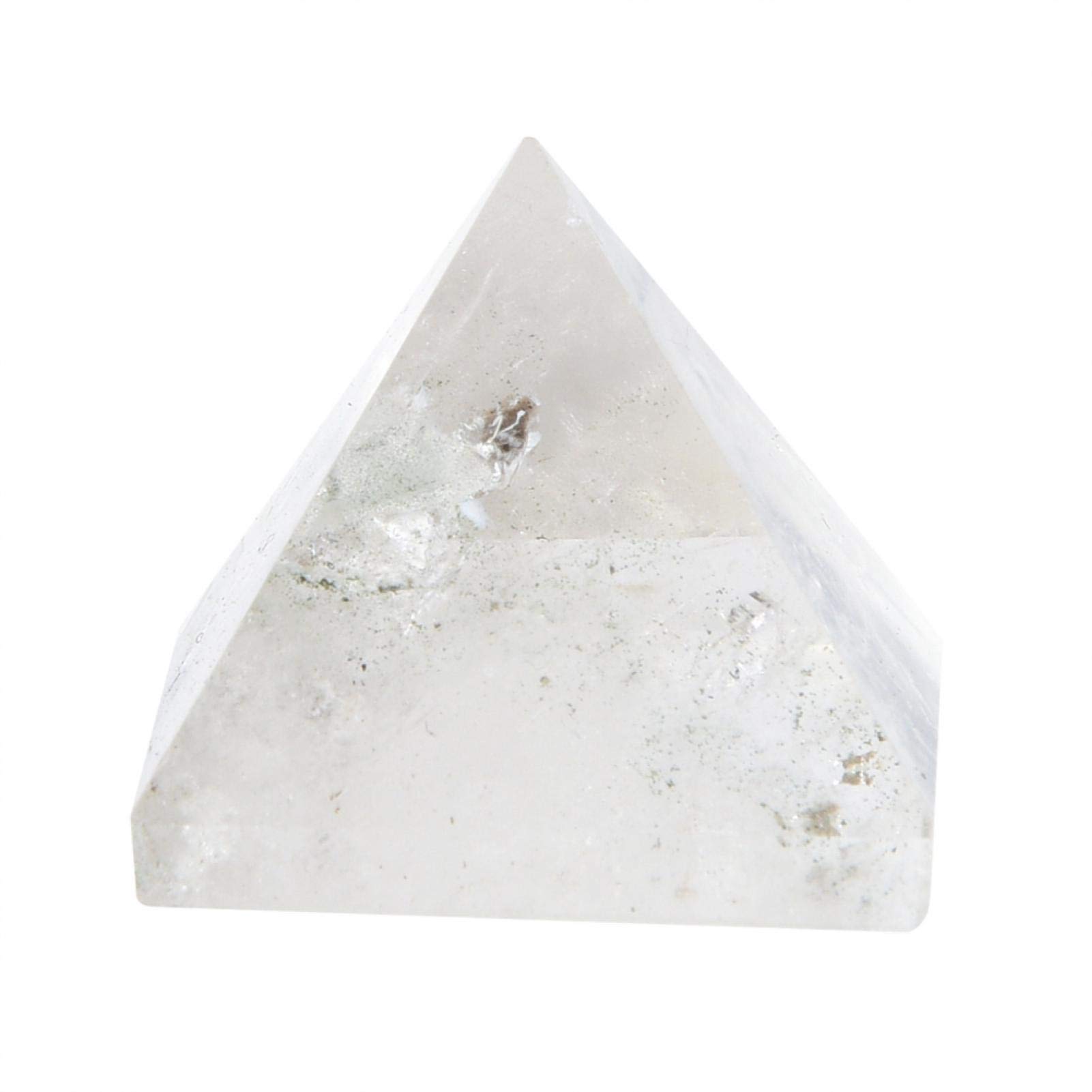 Leku Natural Crystal Mini Pyramid 3×3×1cm Crystal Stone Transparent Pure White Sculpture Pyramid for Room Decor, Spiritual Gifts, Reiki, Chakra, Witchcraft, Yoga, Meditation Accessories