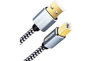 HOSONGIN USB Printer Cable Cord 10 Feet, USB 2.0 Type A to Type B MIDI Cable Compatible with Midi Keyboard, Midi Controller, Piano, Audio Interface Recording, USB Microphone, Length 10 Feet