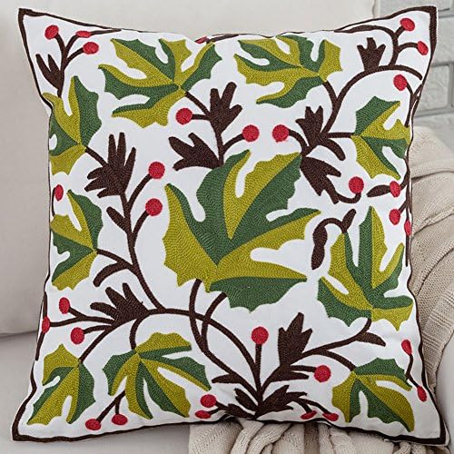 Embroidery Pillow Cushion,Bedside Backrest National Wind Pillow,Sofa Cushion Cover Pillow Case-A 45x45cm(18x18inch)VersionB