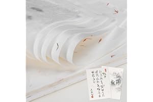 Winsing A4 Mulberry Paper 50 Sheets for Decoupage, Decorative 8.5 x 11.6inches Rice Paper for Crafts, Handmade Natural Fiber Mulberry Paper for Crafting, Printing,Writing,Painting, Calligraphy