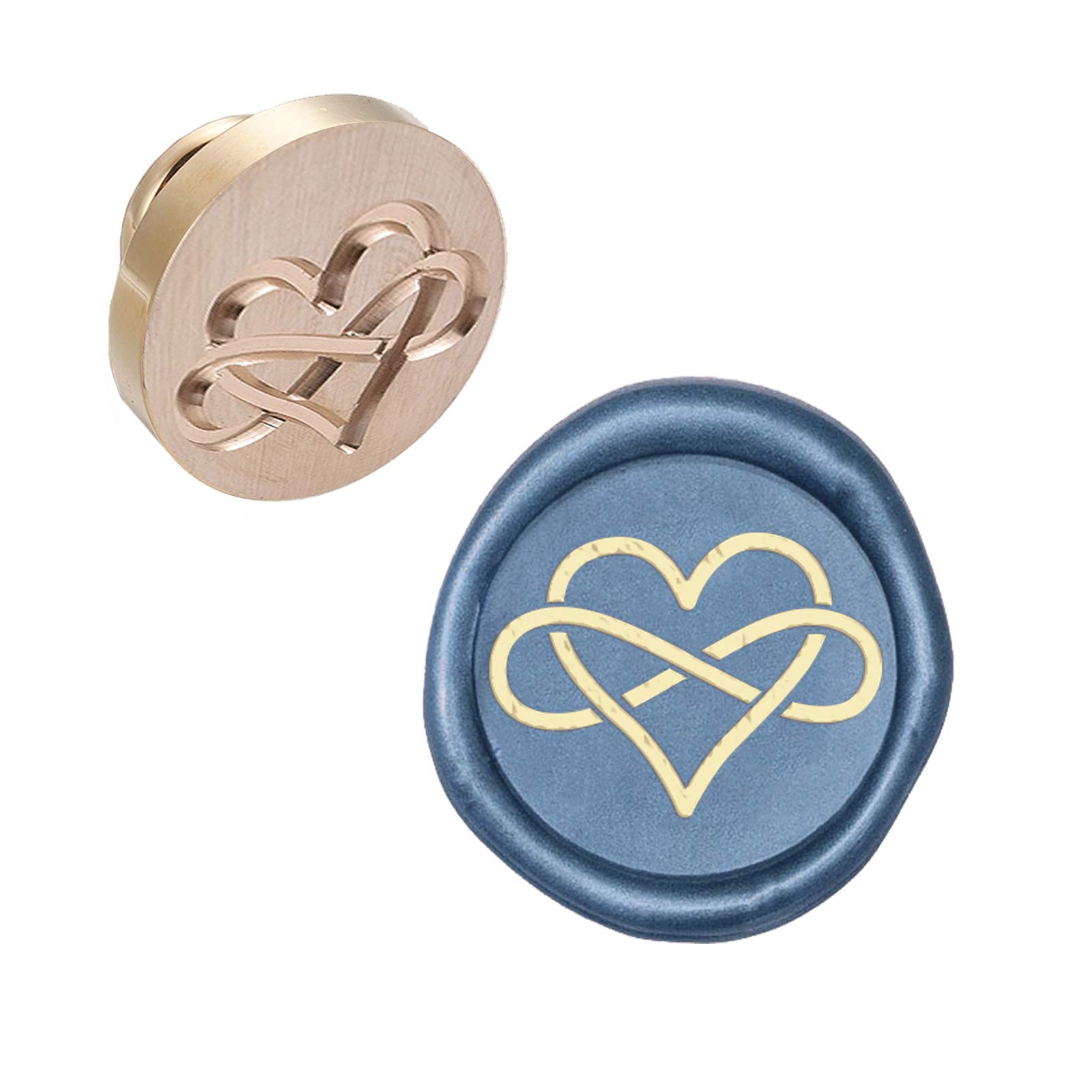 CRASPIRE Wax Seal Stamp Head Heart Removable Sealing Brass Stamp Head for Creative Gift Envelopes Invitations Cards Decoration
