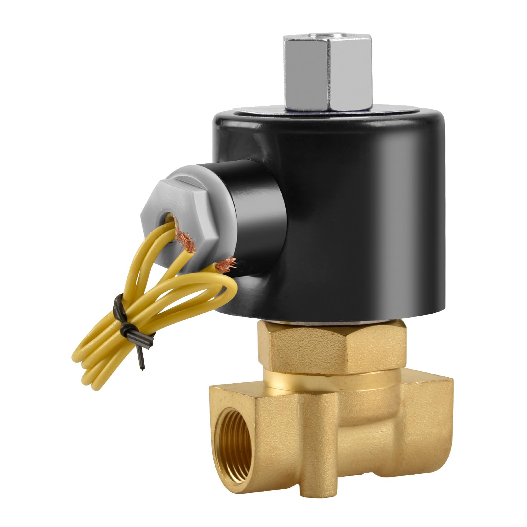 Heschen Brass Electric Solenoid Valve, 2W-040-10K, PT3/8'', DC12V, Direct Action Water, Normally Open