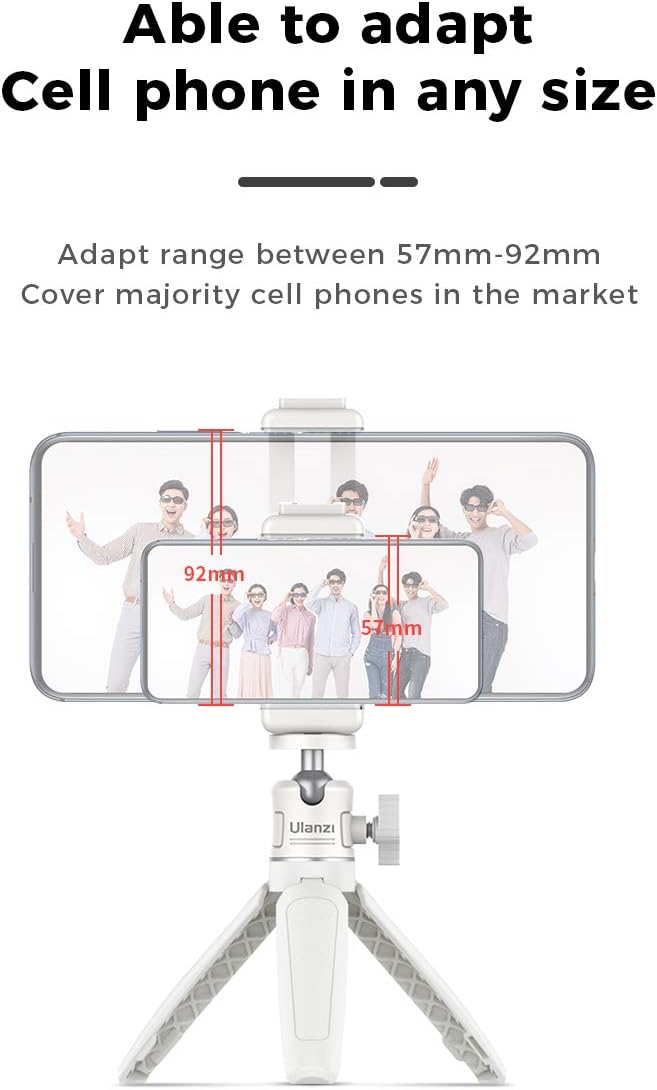 Phone Tripod Stand with Remote, Mini Selfie Tripod+Universal Phone Holder w Cold Shoe Portable Compact Camera Smartphone Handle Grip Compatible for iPhone Android Gopro DSLR Sony Canon: Camera & Photo