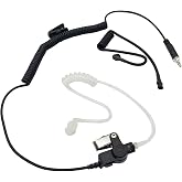 stdgove 3.5mm Jack Threaded Listen Only Earpiece 2 Way Radio Audio Acoustic Tube Headset Ear Piece for Motorola Shoulder Mic