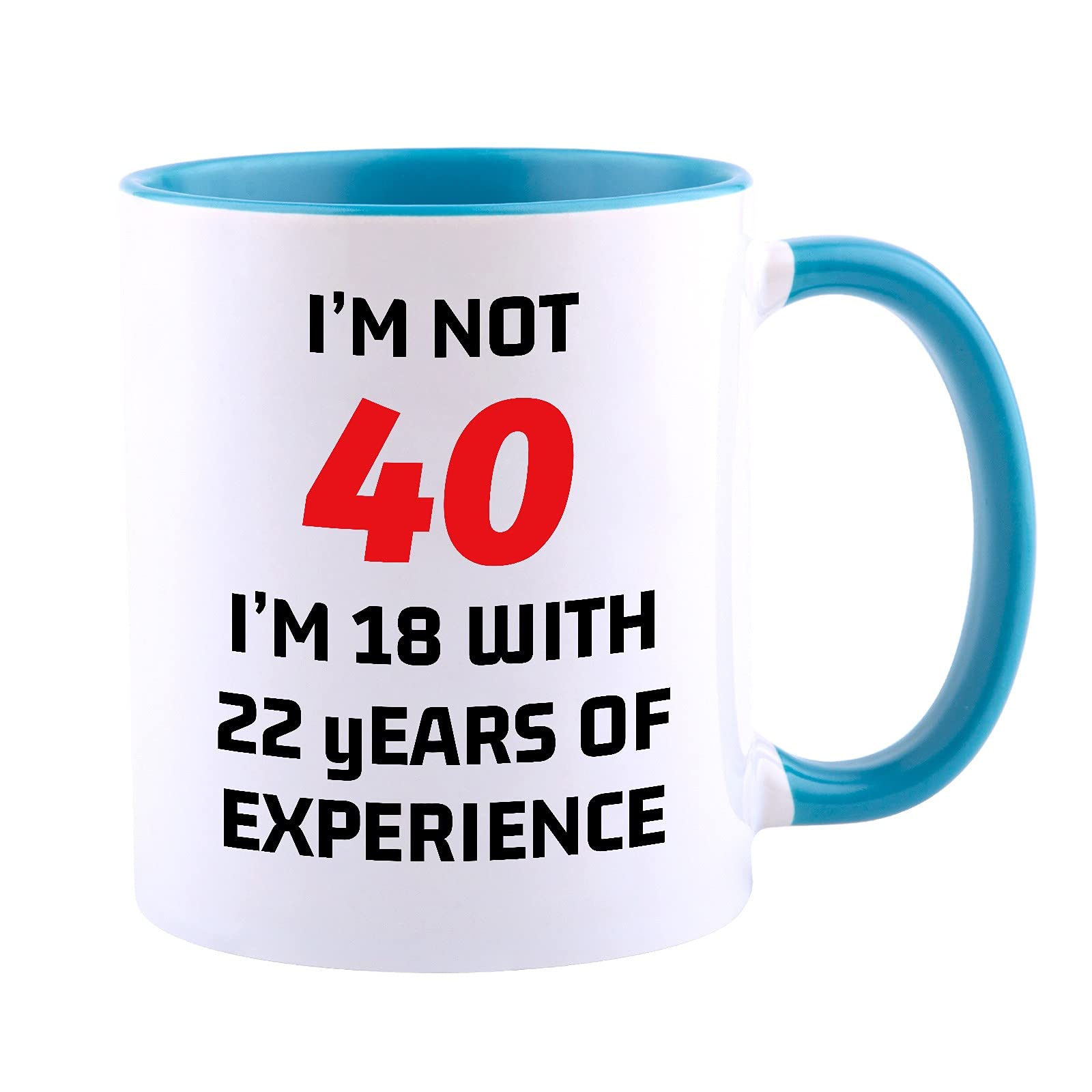 Funny 40th Birthday Gift for Women & Men, Turning 40 Years Old Happy Bday Coffee Mug, Funny Gifts for 40th, Best Adult Forty Birthday Present, Joke Party Cup Idea for Mum Dad Wife Husband Friends-Blue