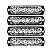 Astra Depot 4pcs Surface Mount Amber/White 18W 6-LED Warning Emergency Flashing Strobe Light Bar 12V-24V