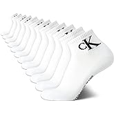 Calvin Klein Mens Quarter Socks - 12 Pack Breathable Soft Cushioned Quarter Cut Athletic Ankle Socks for Men