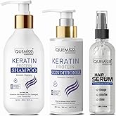 Keratin Shampoo and Conditioner Set with Hair Nourishing Serum - No Sulfate and Parabens, Enriched With Argan Oil | For Dry & Frizzy Hair | Moisturizing Treatment For Men and Women, 16.9 fl.oz