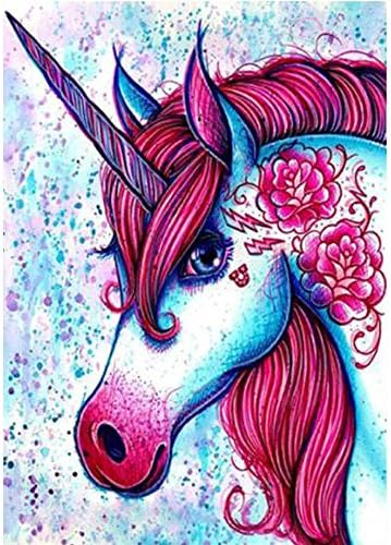LTUI DIY 5D Diamond Painting,By Number Kits Crafts &amp; Sewing Cross Stitch Horse Wolf Flower Fairy Embroidery Religion Round Rhinestone Painting For Wall Decor For Living Room Bedroom,Unique Gift (C)