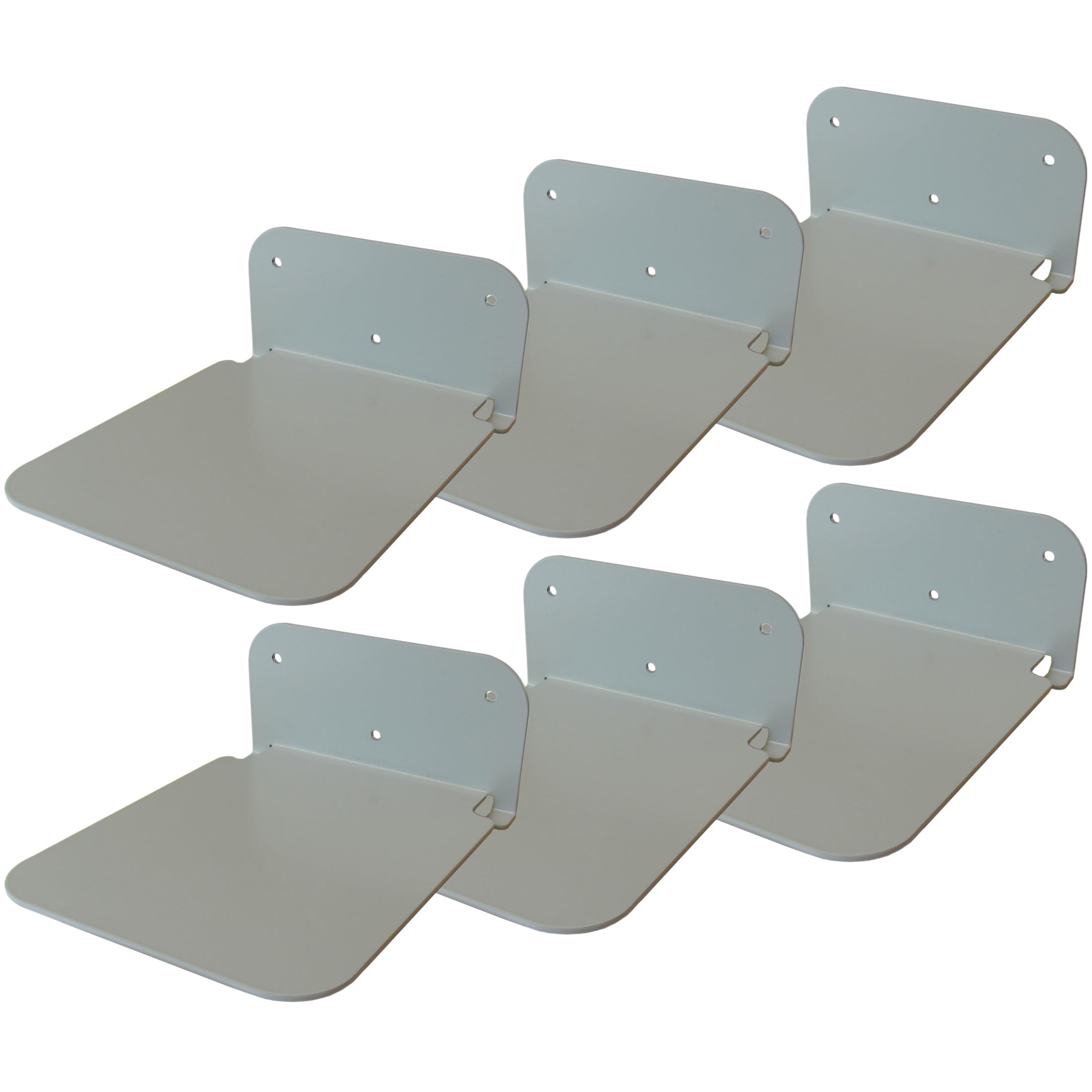 Galleksa Invisible Concealed Floating Metal Bookshelf Wall Mounted Storage for Home Room Creative Decoration Bookshelves (6 - Pack, Silver)