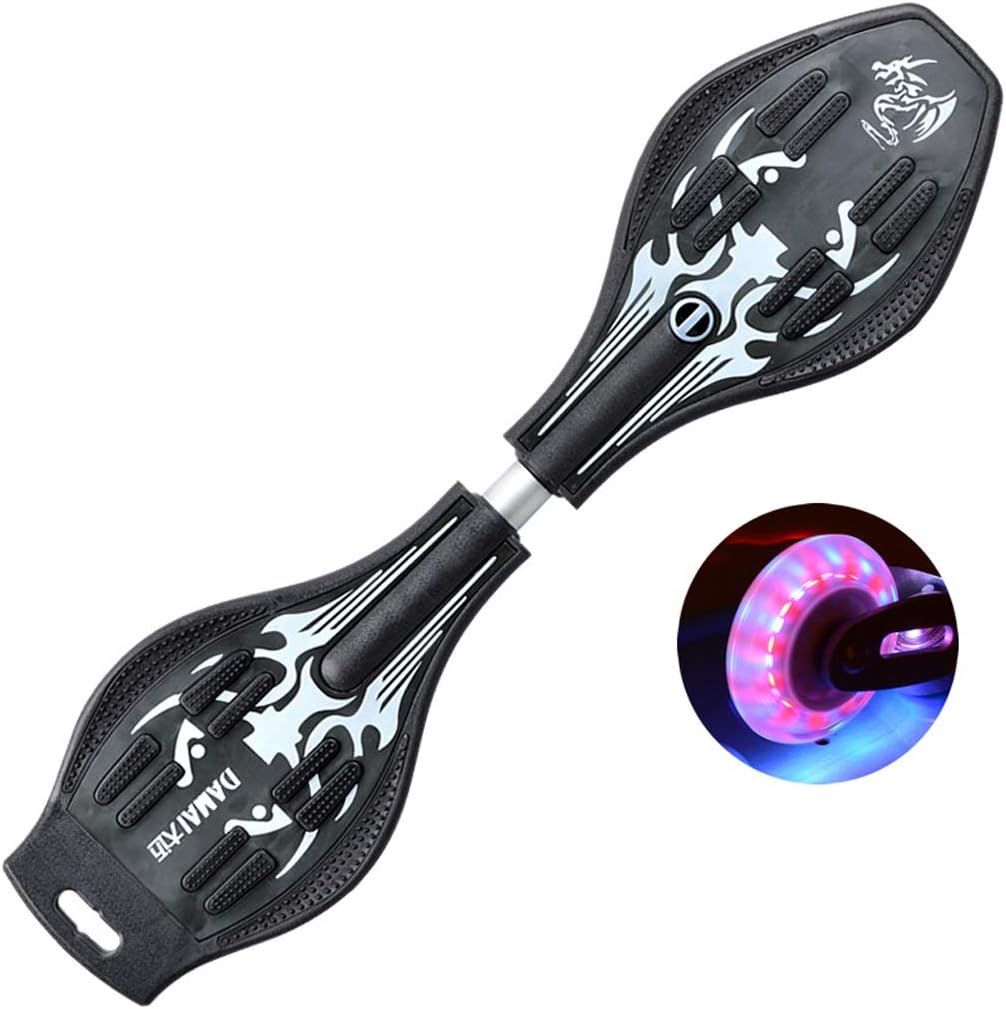 LLQQ Torsion Skateboard Two Decks Waveboard Illuminated Wheels Youth Beginners Vitality Board 872311cm