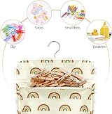 Vicloon Peg Bag Rainbow Clothespin Bag with Hook 30x26cm Capacity 100 Pins view 5