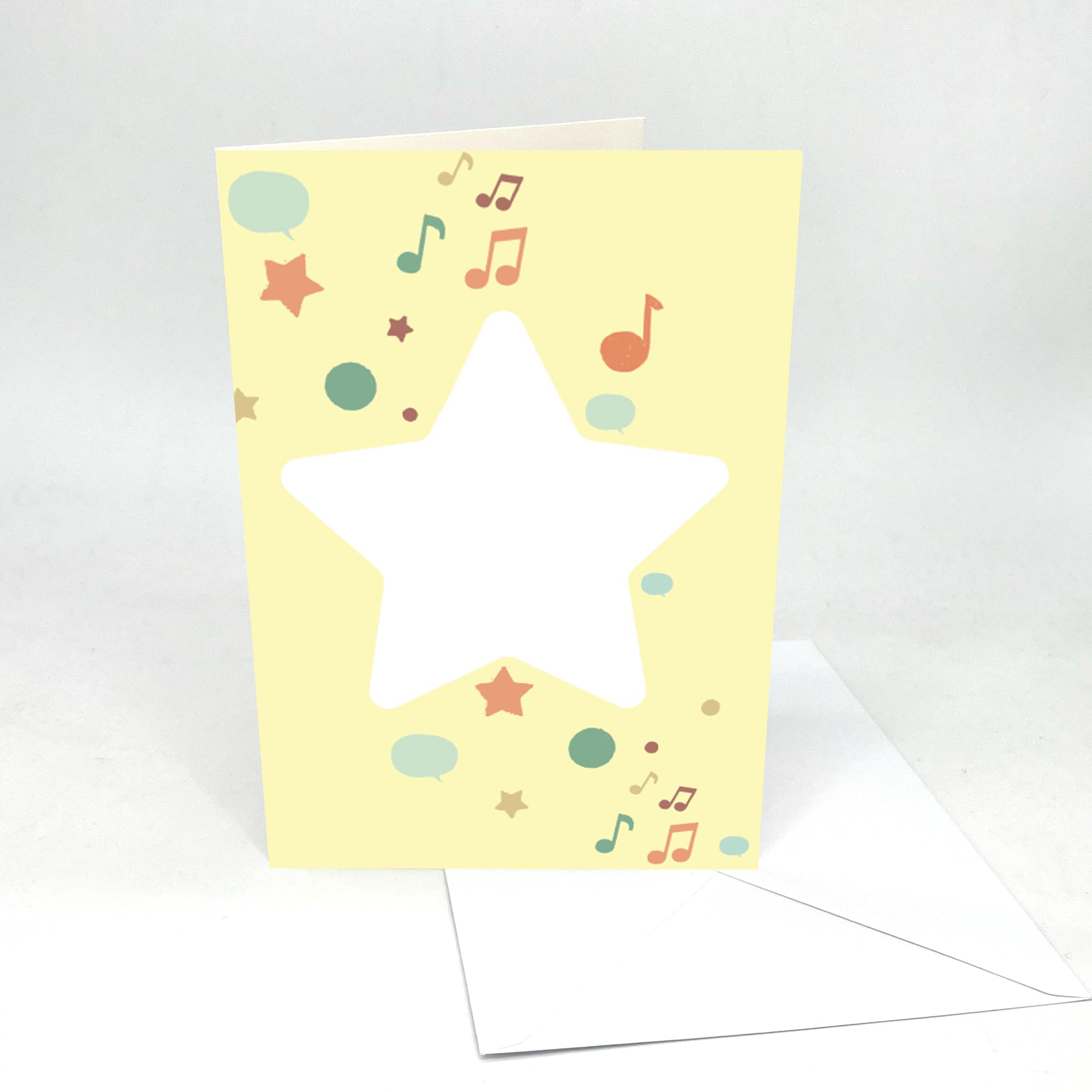 Recordable A5 Generic Audio Cards. Star Cover - yellow- AG2260. 30 second audio. Pulley activated. Immediate dispatch