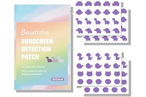 UV Detection Stickers for Sunscreen - 80 Count UV Detection Stickers, Know When to re-Apply Sunscreen, Sun Protection Reminde
