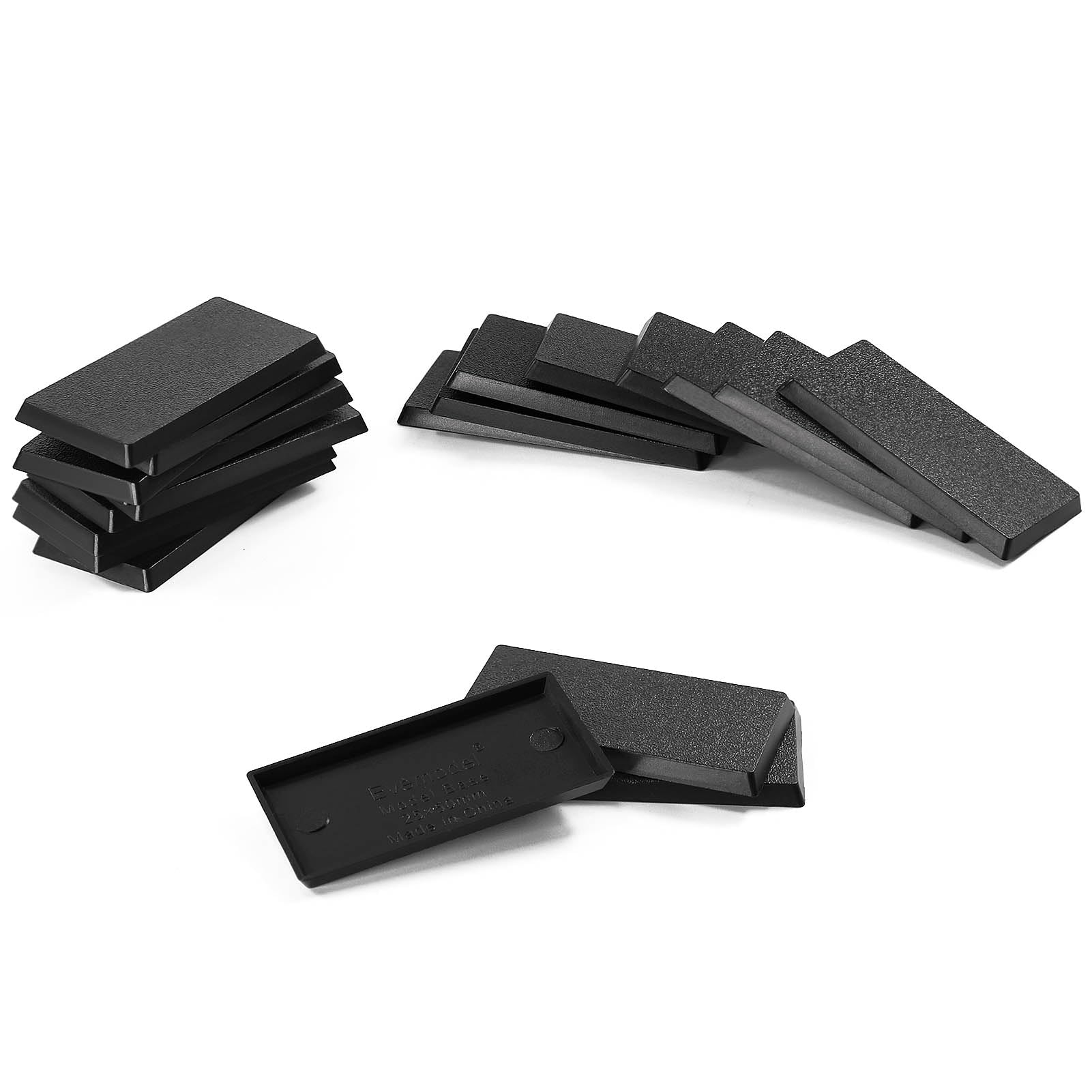 Evemodel Rectangular base model base made of plastic for figures or miniatures for war games table decoration (20pcs 25*50mm)