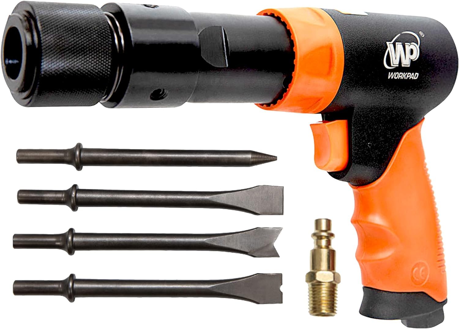 WP WORKPAD Workpad Compressed Air Hammer Air Chisel Kit with 4 Chisels with Quick Release Bracket Air Chisel for Cutting, Stripping, Descaling, Separating and More