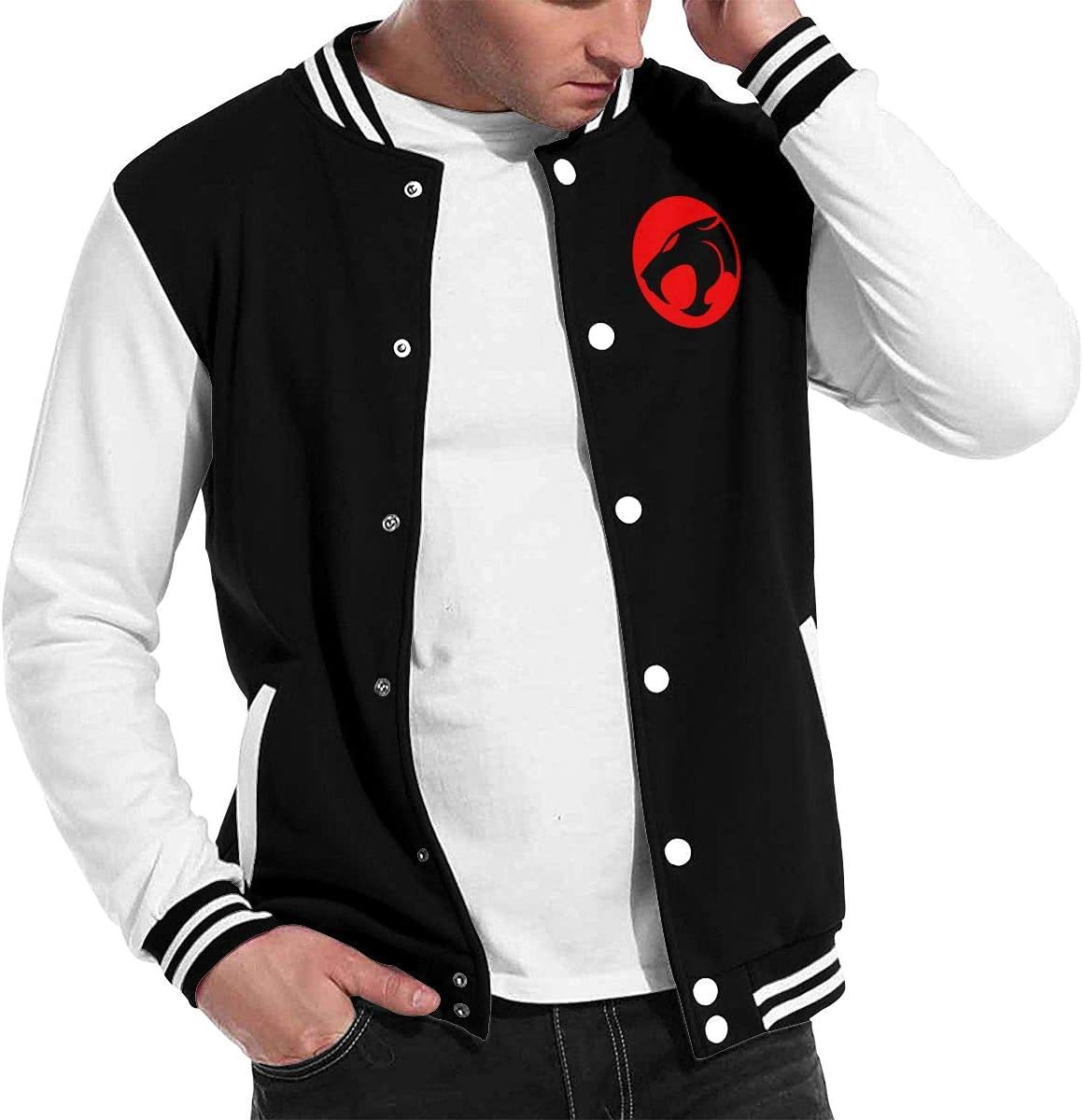 CHARLESNORTON Unisex Women's Mans Thundercats Baseball Uniform Jacket Sport Coat Plus Velvet Black Gift