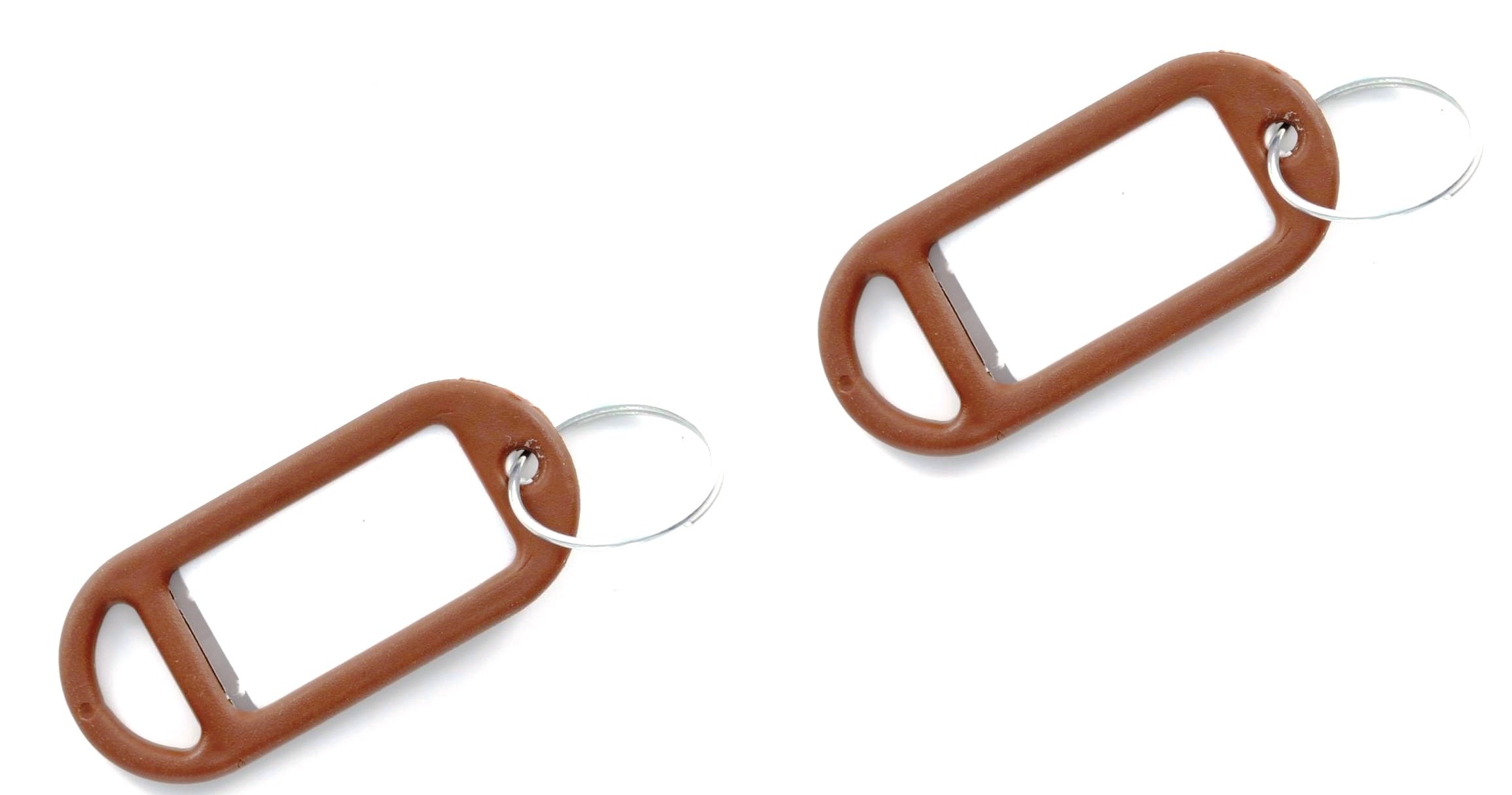 Merriway BH02562 (20 Pcs) Brown Key Ring Luggage Tags with Labels - Pack of 20 Pieces