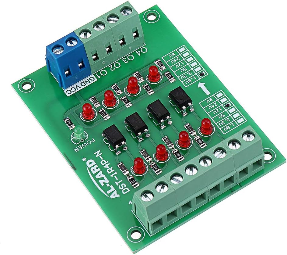 BliliDIY 12V To 1.8V/3.3V/5V/24V 4 Channel Optocoupler Isolation Board Isolated Module Pnp Output Plc Signal Level Voltage Converter - 24V