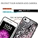 Caka Glitter Case for iPhone 7 8, iPhone 6 6S Glitter Case for Girls Women Sparkle Bling Flowing Floating Luxury Liquid Soft TPU Black Glitter Case for iPhone 6 6S 7 8 (4.7 inch) (Rose Gold)