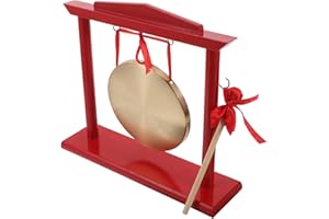 MINAOLULUS Wooden Luck Gong Floor Stand for Grand Opening and Housewarming Blessing Present