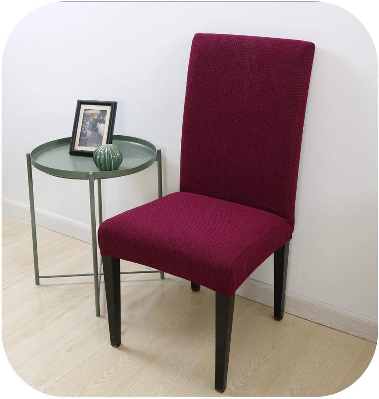 Amazon.com: Fenyoung Jacquard Plain Dining Chair Cover Spandex Elastic