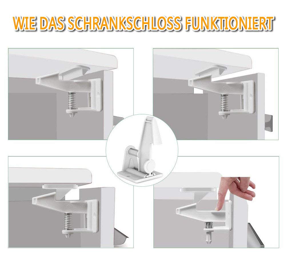 Unsichtbare Schranktür Sicherung Kindersicherung für Schrank und