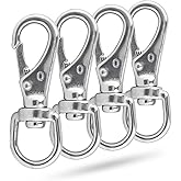Ekunbuy Swivel Eye Snap Hooks, 304 Stainless Steel Heavy Duty 2.7 Inch 3.5 Inch Spring Hooks for Keychains, Bird Feeders, Pet Chains, Dog leashes