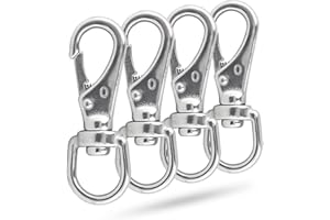 Ekunbuy Swivel Eye Snap Hooks, 304 Stainless Steel Heavy Duty 2.7 Inch 3.5 Inch Spring Hooks for Keychains, Bird Feeders, Pet Chains, Dog leashes