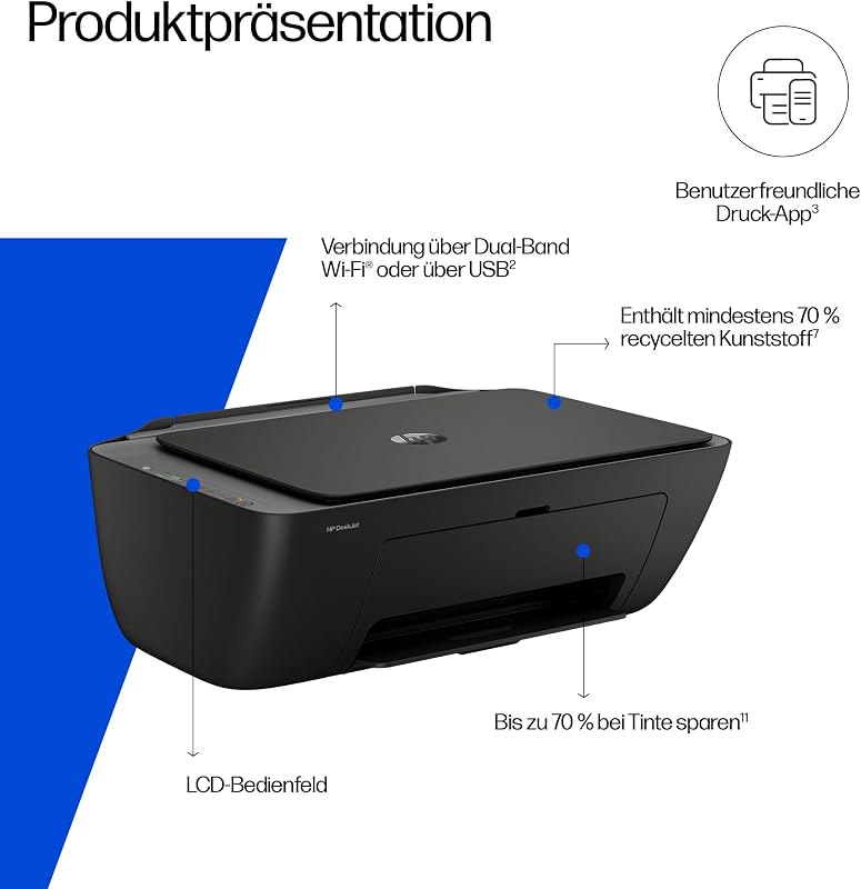 DeskJet 2920 Multifunktionsdrucker, 3 Monate gratis drucken Instant Ink inklusive, Drucker, Scanner, Kopierer, WLAN, USB 2.0, Tinte: 308/308e