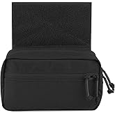 KRYDEX Tactical Drop Pouch Sub Abdominal Carrying Kit Bag Fanny Pack with Hook and Loop Panel for Tactical Vest Chest Rig (Black)