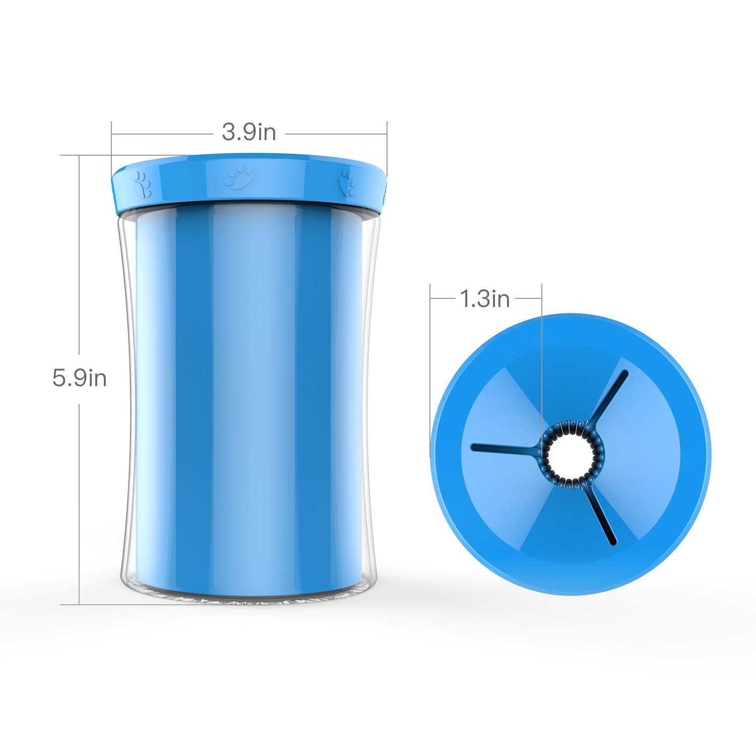 KISSIN Dog Paw Cleaner, Portable Silicone Brush Dog Paw Cleaning Cup for Dirty and Muddy Paw Cleaner-Suitable for Cat, Small and Medium Dogs