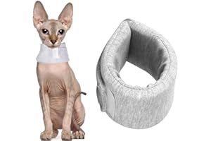JOYHUATRADE Cat Neck Brace, Breathable & Adjustable Cone Collar After Surgery Recovery Anti-Scratch Anti-Lick Protection, Cat Cone Collar for Small Medium Dogs Puppies Kittens (Grey, S)