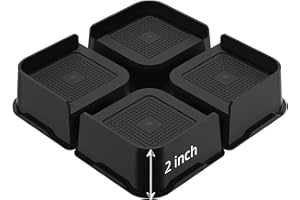 JONHWI Bed Risers, Oversized Furniture Risers, 2 inch Raise Blocks for Bed Couch Desk Sofa Table Lifts, Furniture Legs Lifters Support up to 6000 Lbs (Black, 4 Pack Set)