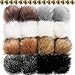 Tatuo DIY Faux Fur Pom Poms Ball with Press Button Removable Fluffy Pompom for Knitting Hats Shoes Scarves Bag Accessories (Popular Mix Colors, 16)