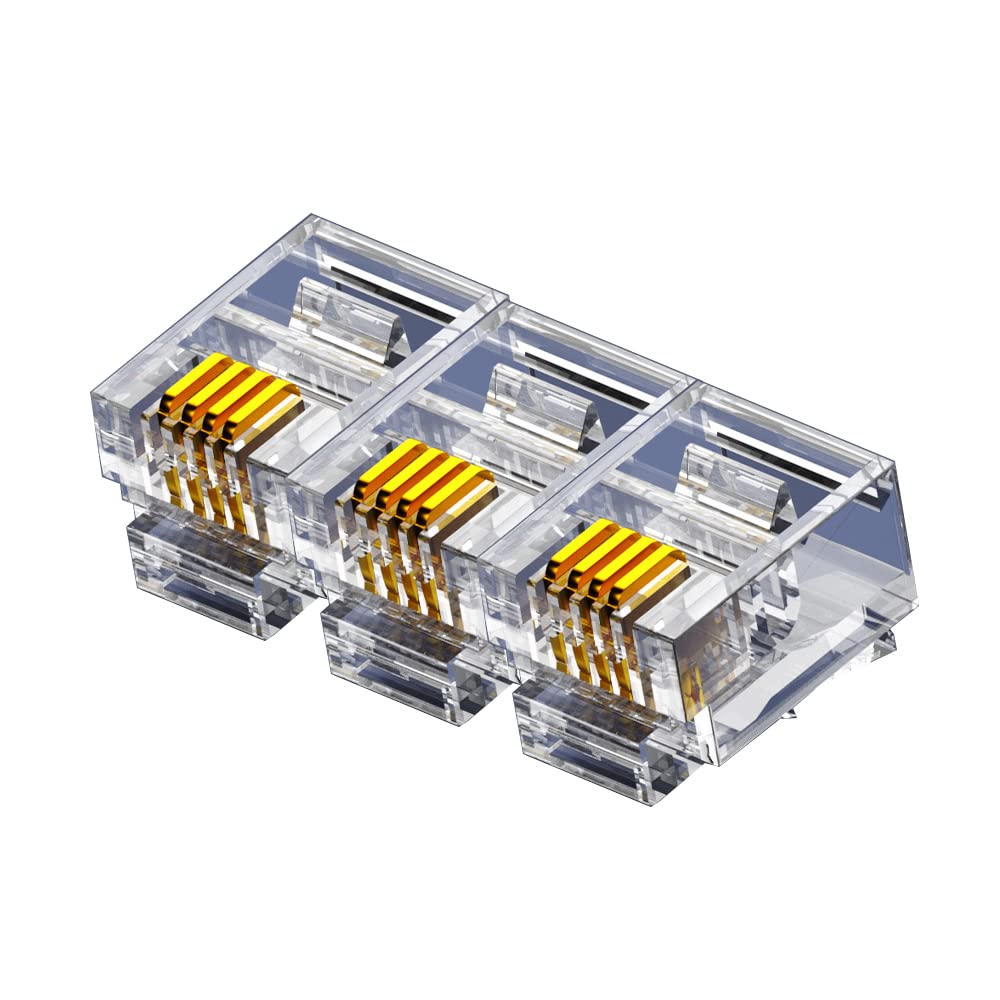 VIVOCH 100 Pcs RJ11 6P4C Telephone Connectors, RJ11 6P4C Telephone Modular Plugs