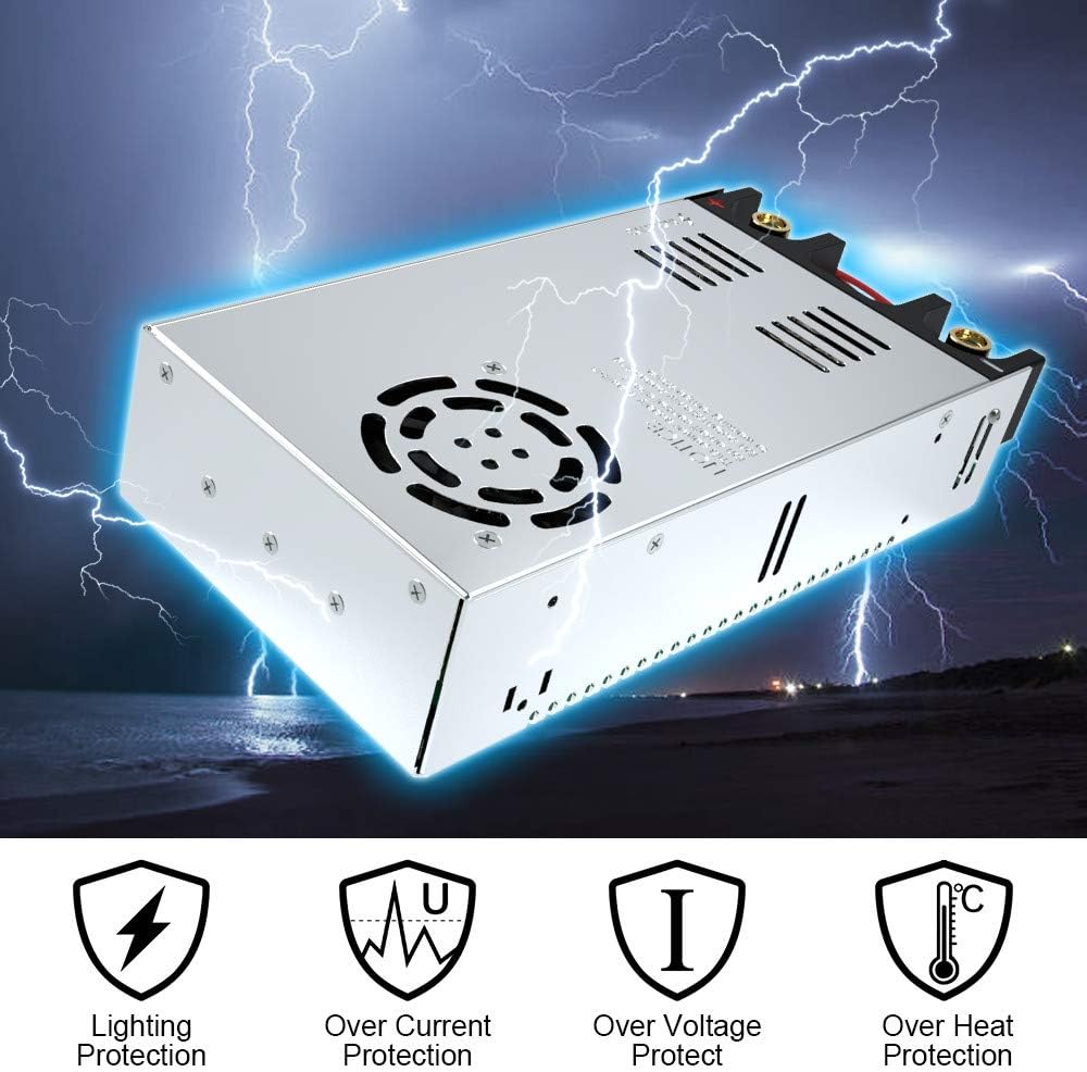 SMPS 110V AC to 12V DC Converter Power Supply Adapter Switch Transformer Max 50A 600W (New Version): Home Audio & Theater
